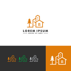 Home building logo design, house icon vector illustration