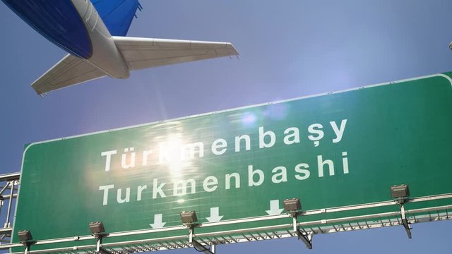 Airplane Take off Turkmenbashi