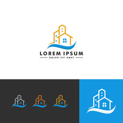 Fototapeta na wymiar Home building logo design, house icon vector illustration