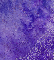 Abstract  hand painted on canvas purple watercolor pattern  marble  background