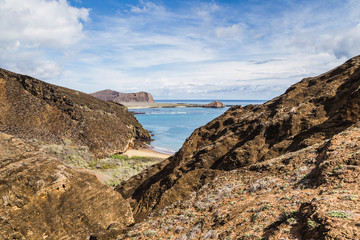 Fototapeta na wymiar Rocky landscape of San Cristobal in the Galapagos islands Ecuador