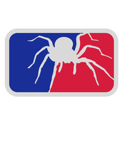 sport button rot blau spinne vogelspinne design clipart logo ekelig krabbeln monster horror halloween angst