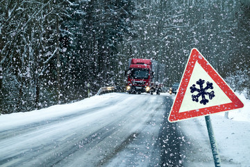 Germany, Danger, Road, Traffic, Winter.