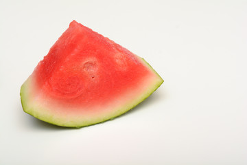 Watermelon isolated on white. Sliced fresh melon peices