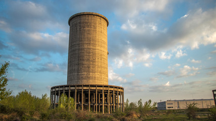 An industrial building ruined