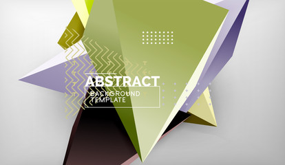 3d triangle geometric background design, modern poster template