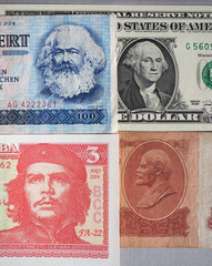 Marx, Washington, Che Guevara and Lenin