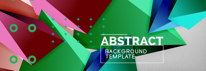 3d polygonal shape geometric background, triangular modern abstract composition