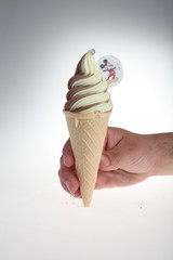 ice cream in hand