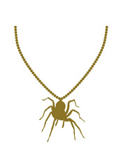 schöne goldene halskette schmuck spinne vogelspinne design clipart logo ekelig krabbeln monster horror halloween angst