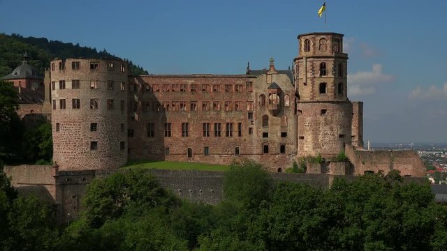 View of castle ruins, Heidelberg, Baden-Wurttemberg, Germany, Europe