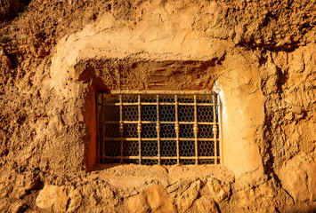 detail of a window of an ancient troglodyte cave house
