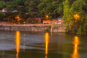 Fototapeta na wymiar Evening at San Roque's dam, Villa Carlos Paz, Argentina