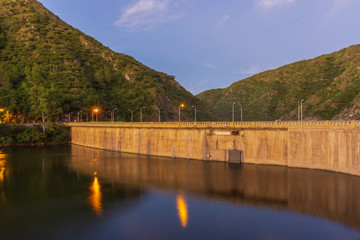 Fototapeta premium Evening at San Roque's dam, Villa Carlos Paz, Argentina