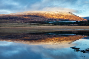 River Spey, landscape in Scotland near Laggan