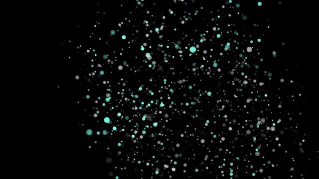 Abstract animation with glowing and flickering particles in slow motion, 4096x2304 loop 4K