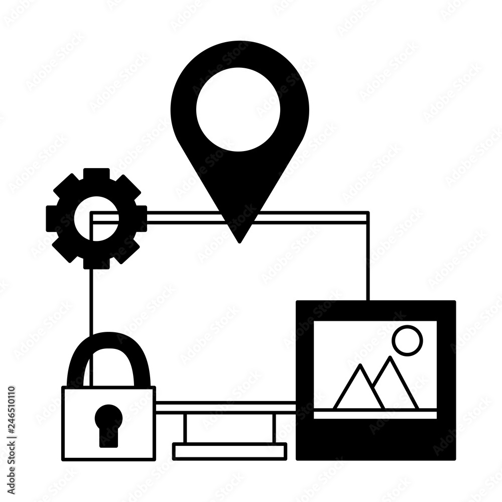 Wall mural computer photo navigation pointer security