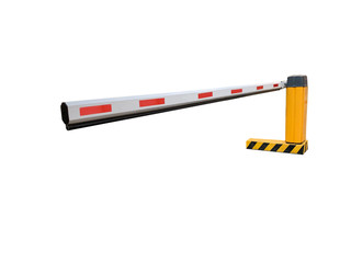 isolated security barrier gate automatic on white background