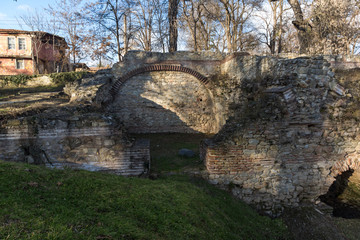 Ruins of the builings in the ancient Roman city of Diokletianopolis, town of Hisarya, Plovdiv Region, Bulgaria