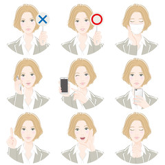 女性のいろいろな表情