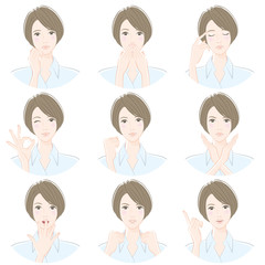 女性のいろいろな表情