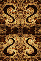 Abstract 3d computer generated S-shaped fractal patterns artwork