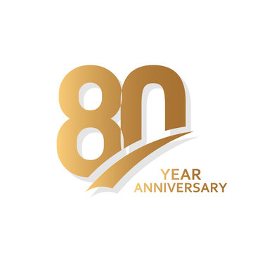 80 Year Anniversary Vector Template Design Illustration