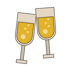 Champagne cups toast