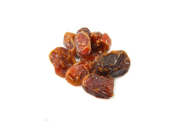 date palm isolated / Ripe dried date palm fruit pile isolated on white background