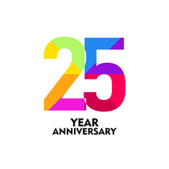 25 Year Anniversary Vector Template Design Illustration