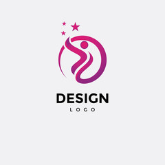 Vector logo design, star icon and people