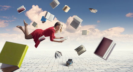 When reading takes your away. Mixed media © Sergey Nivens