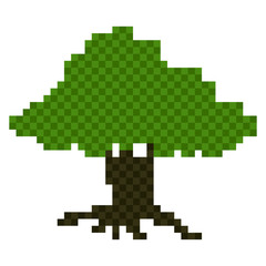 Isolated pixelated tree icon
