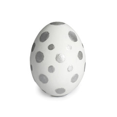 Painted Easter egg on white background. Stylish design