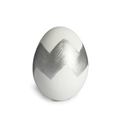 Painted Easter egg on white background. Stylish design