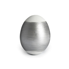 Painted Easter egg on white background. Stylish design