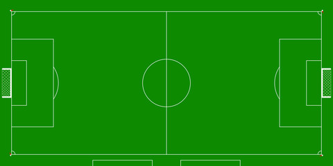Aerial view of a soccer field