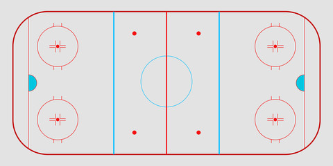 Isolated aerial view of a hockey field
