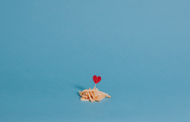 Fototapeta na wymiar Fries for Valentines dinner