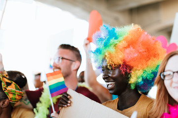 Cheerful gay pride and lgbt festival