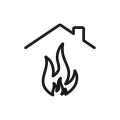 burning house. minimal thin line web icon. simple vector illustration outline. concept for infographic, website or app