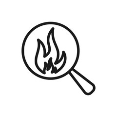 fire search logo. minimal thin line web icon. simple vector illustration outline. concept for infographic, website or app