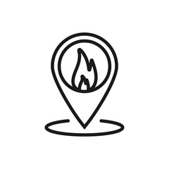 fire location. minimal thin line web icon. simple vector illustration outline. concept for infographic, website or app