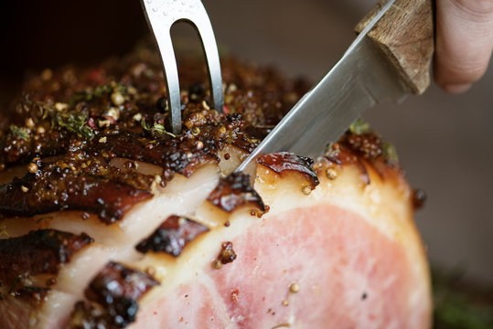 Roasted ham food photography recipe idea
