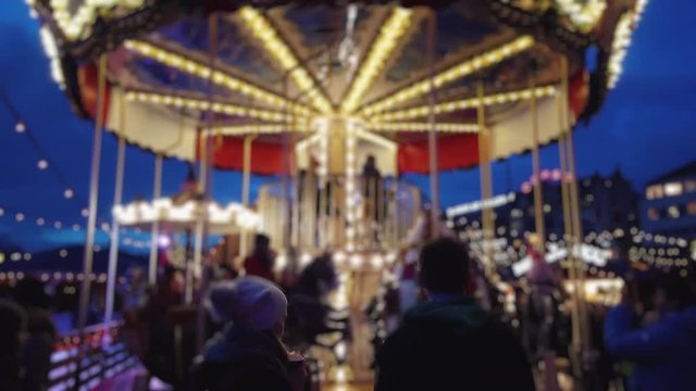 People Visit Christmas Market. People celebrate second Advent in Sechsel&auml;uten square zurich switzerland