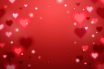 Glittering heart shaped background