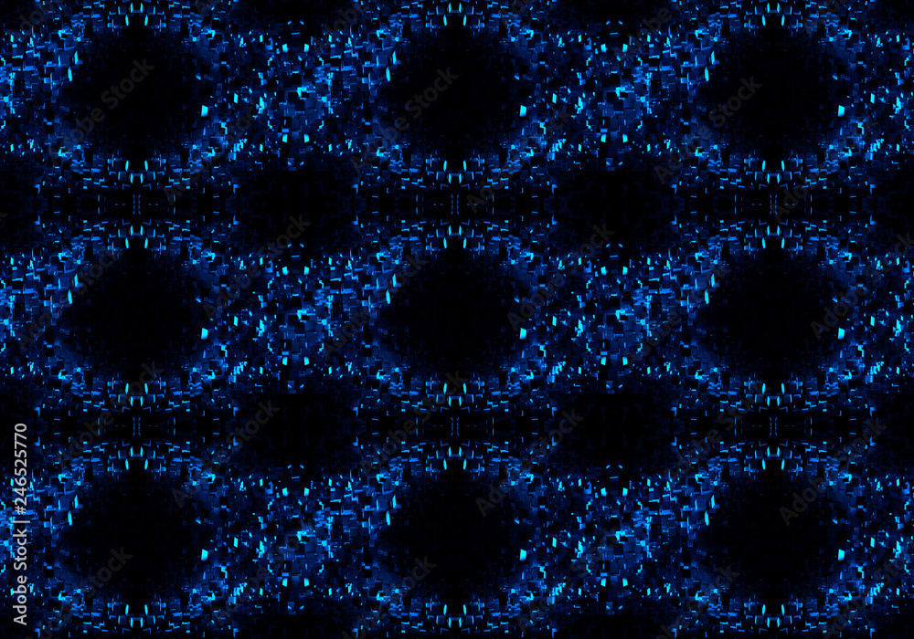 Fototapete abstract artistic 3d computer generated unique multiple blue fractals shapes patterns artwork backgr