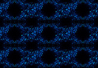 Abstract artistic 3d computer generated unique multiple blue fractals shapes patterns artwork background