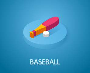 Baseball ball isometric icon. Vector illustration. 3d concept