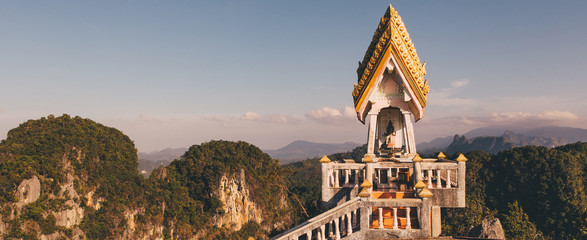The top of Tiger Cave temple, (Wat Tham Suea), Krabi region, Thailand